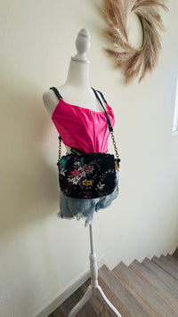 Blue floral crossbody