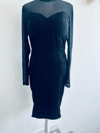 CHOCOLATE MESH SWEETHEART DRESS