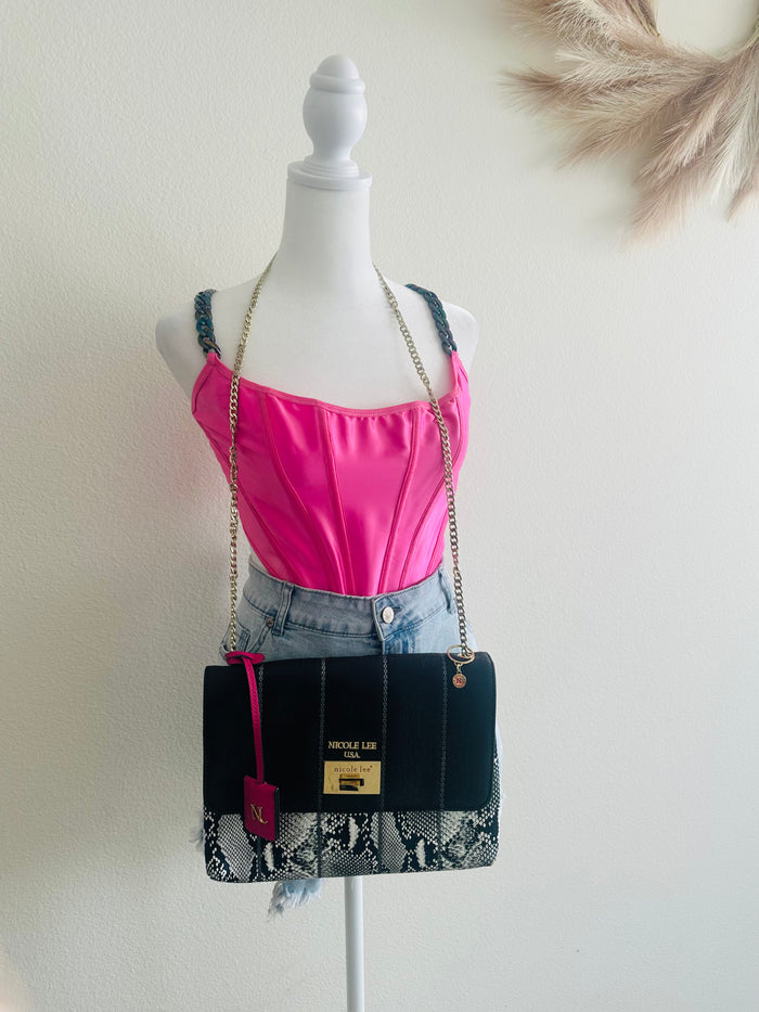 Nicole Lee snake crossbody bag