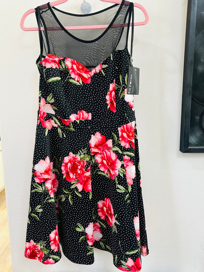 EN FOCUS POLKADOT FLORAL DRESS WITH MESS SWEETHEART TOP
