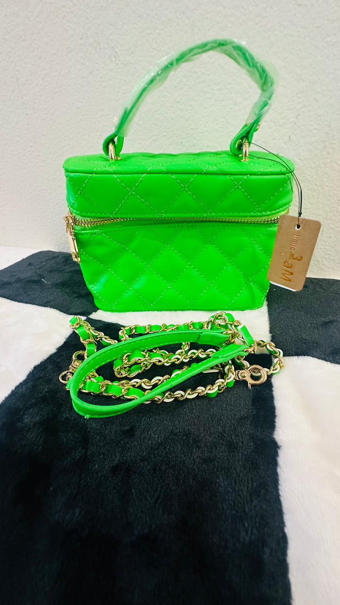 NEON GREEN COSMETIC BAG OR CLUTCH BAG