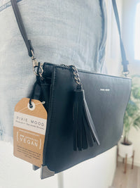 PIXIE WOOD CROSSBODY PURSE PETA APPROVED VEGAN LEATHER