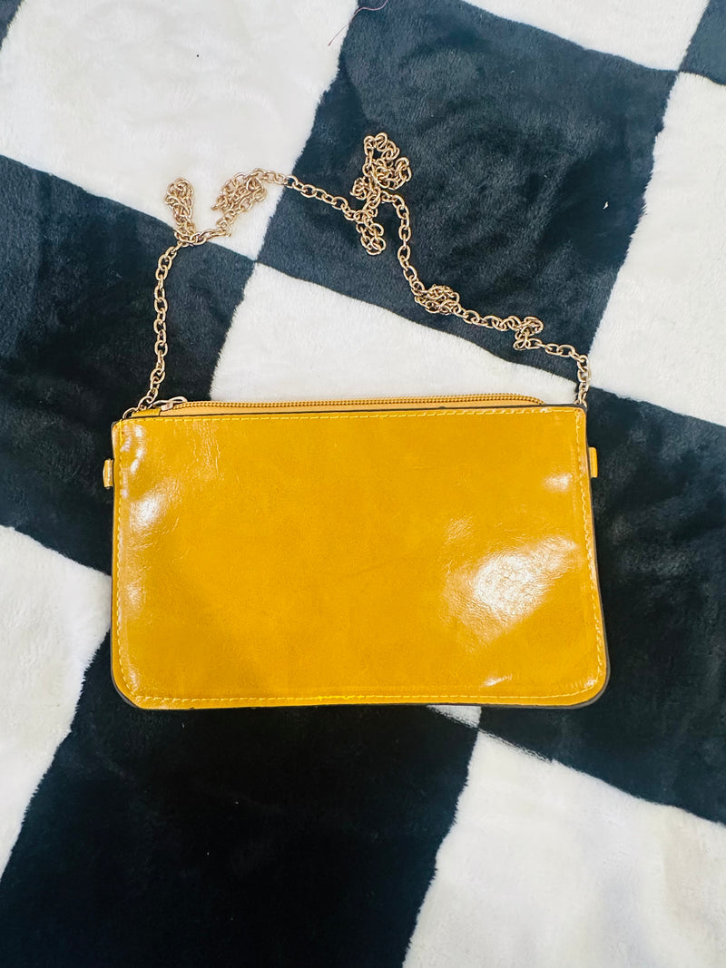 Mustard wallet/clutch