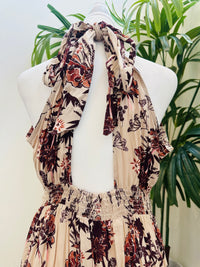 ANGIE FLORAL HALTER TOP DRESS
