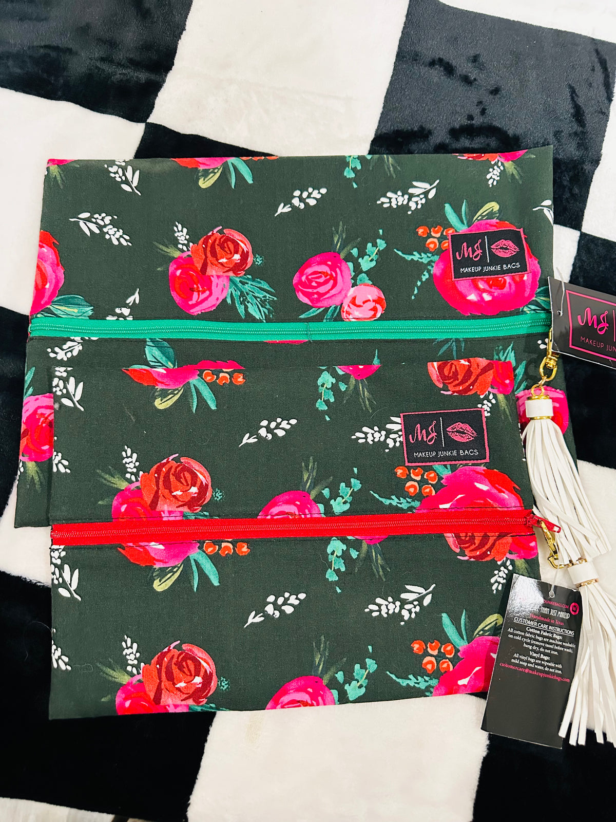 ROSE FLORAL MJ BAGS SMALL & MEDIUM