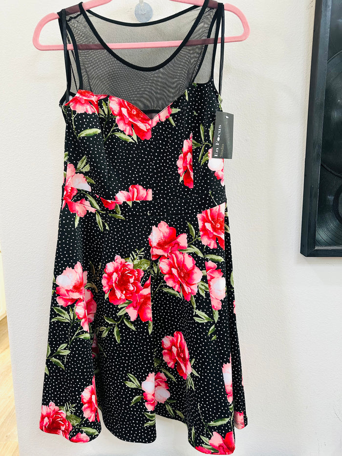 EN FOCUS POLKADOT FLORAL DRESS WITH MESS SWEETHEART TOP