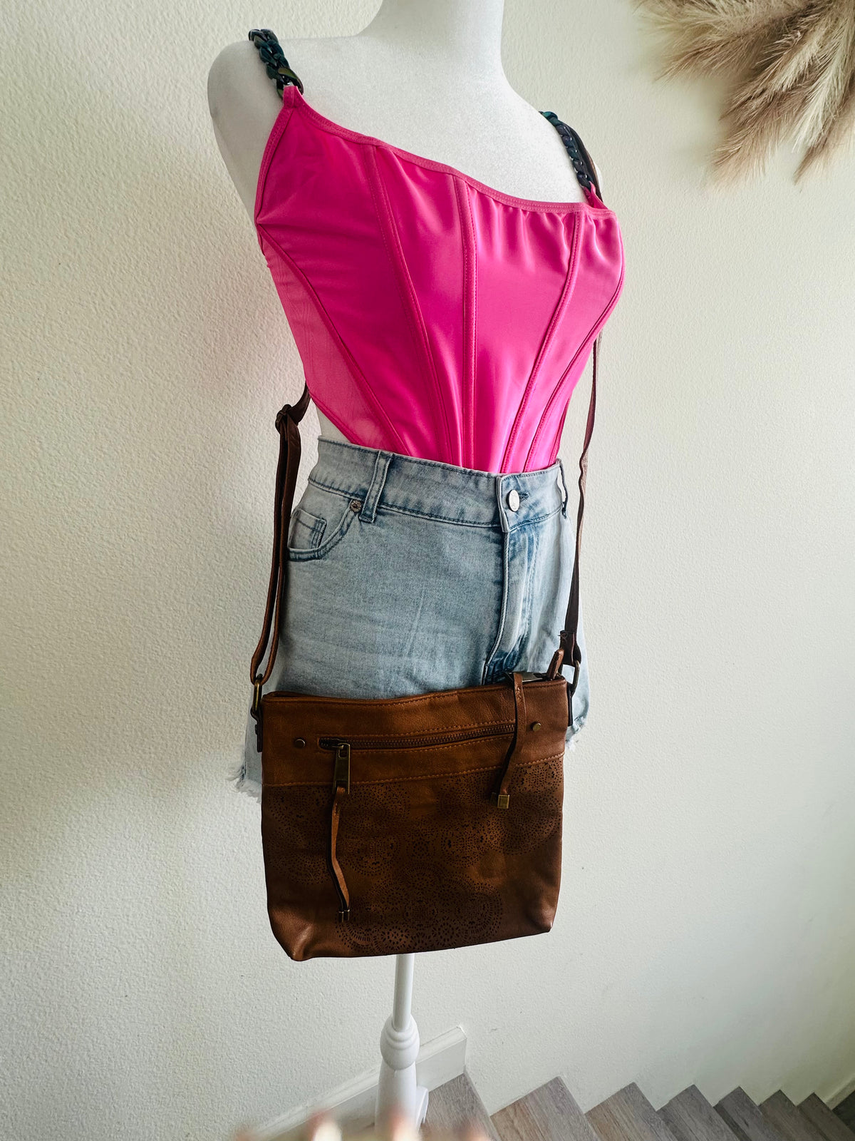 Brown Paisley crossbody bag