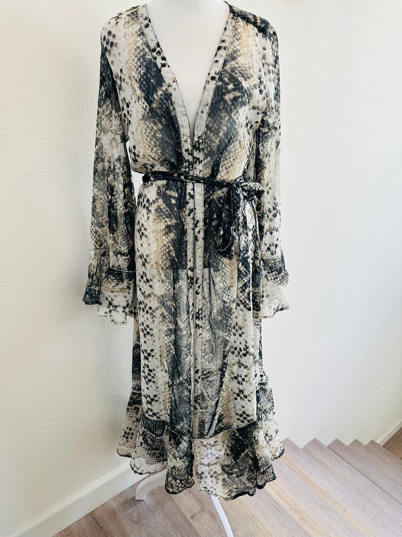 AMERICA & BEYOND SNAKE SHEER TIE MINK OVERLAY