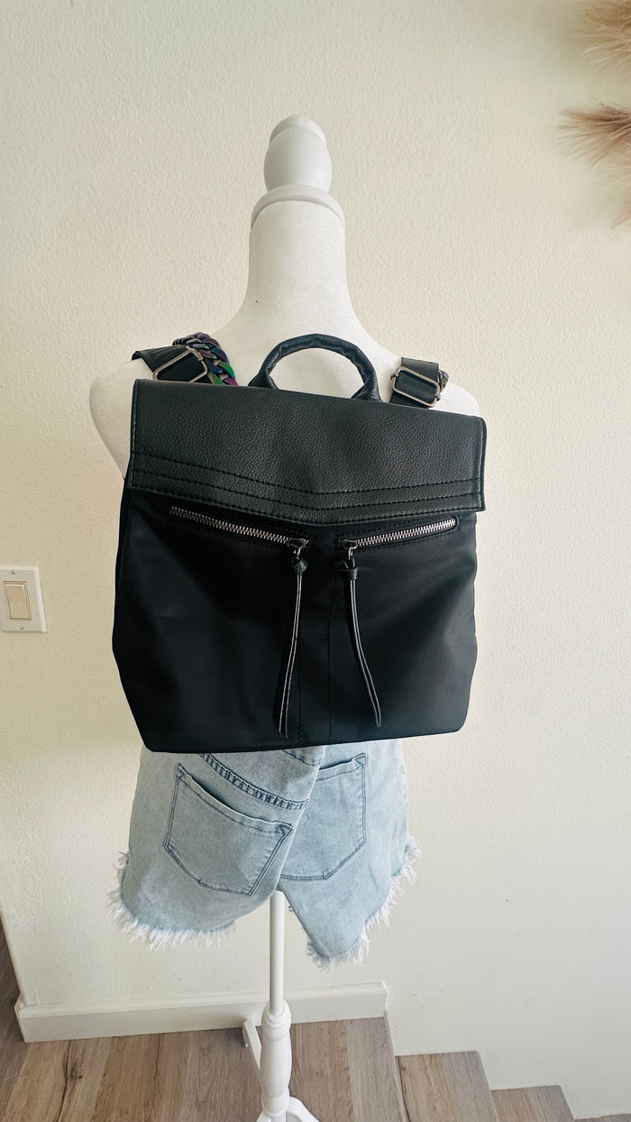 Black little backpack-convertible