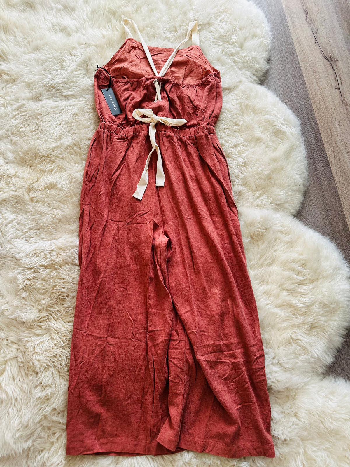 DOE & RAE TIE BACK JUMPSUIT OVERALL