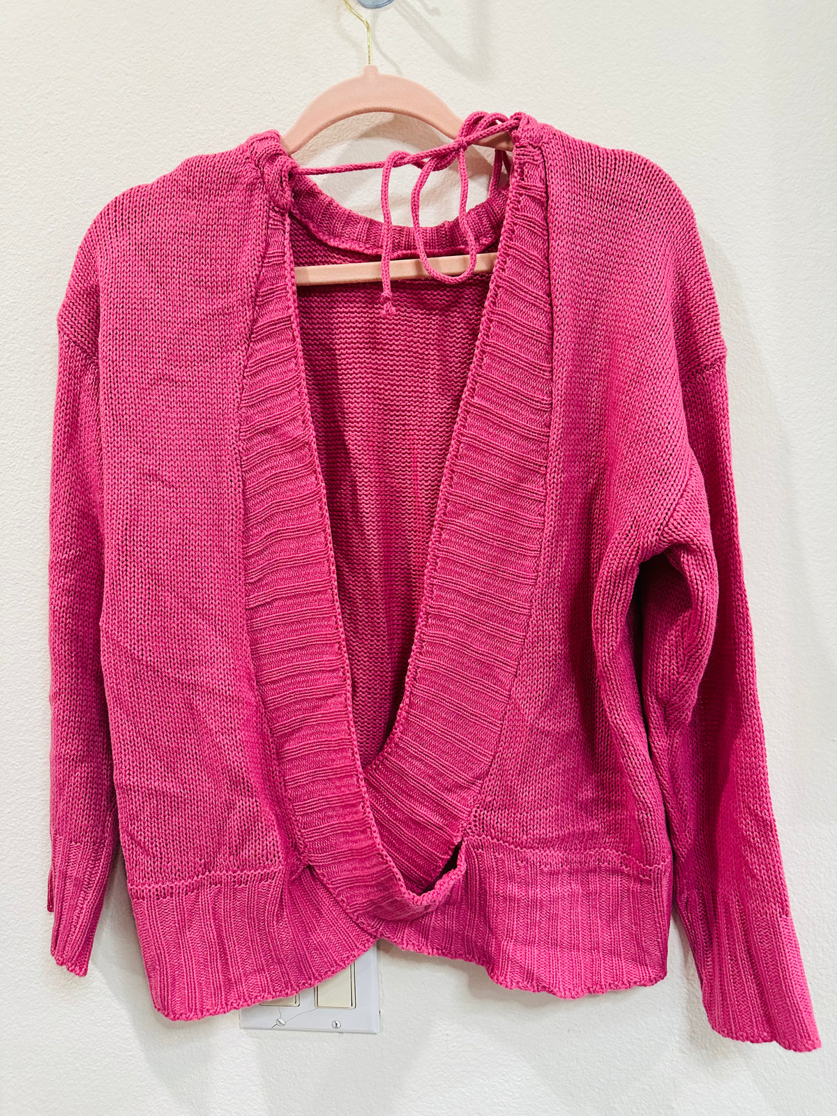 CRISS CROSS TIE BACK THIN SWEATER