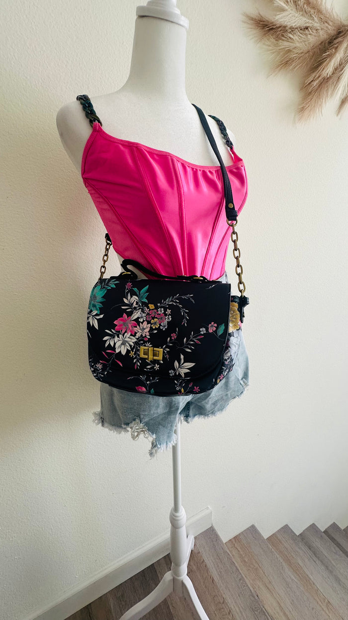 Blue floral crossbody