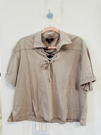 VERY J CROP COLLARED TOP