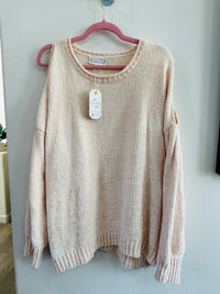 LOVE RICHE CHENILLE SWEATERS WITH SHOULDER CUTOUTS