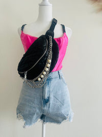 Black and pearl bumbag