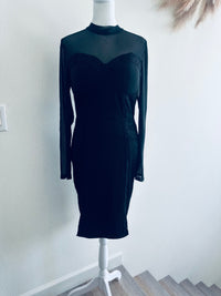 CHOCOLATE MESH SWEETHEART DRESS