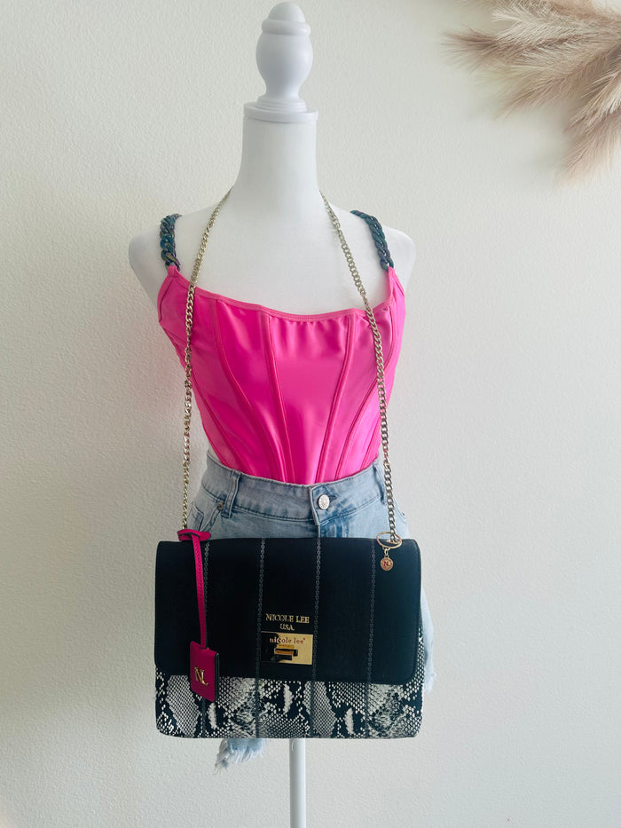 Nicole Lee snake crossbody bag