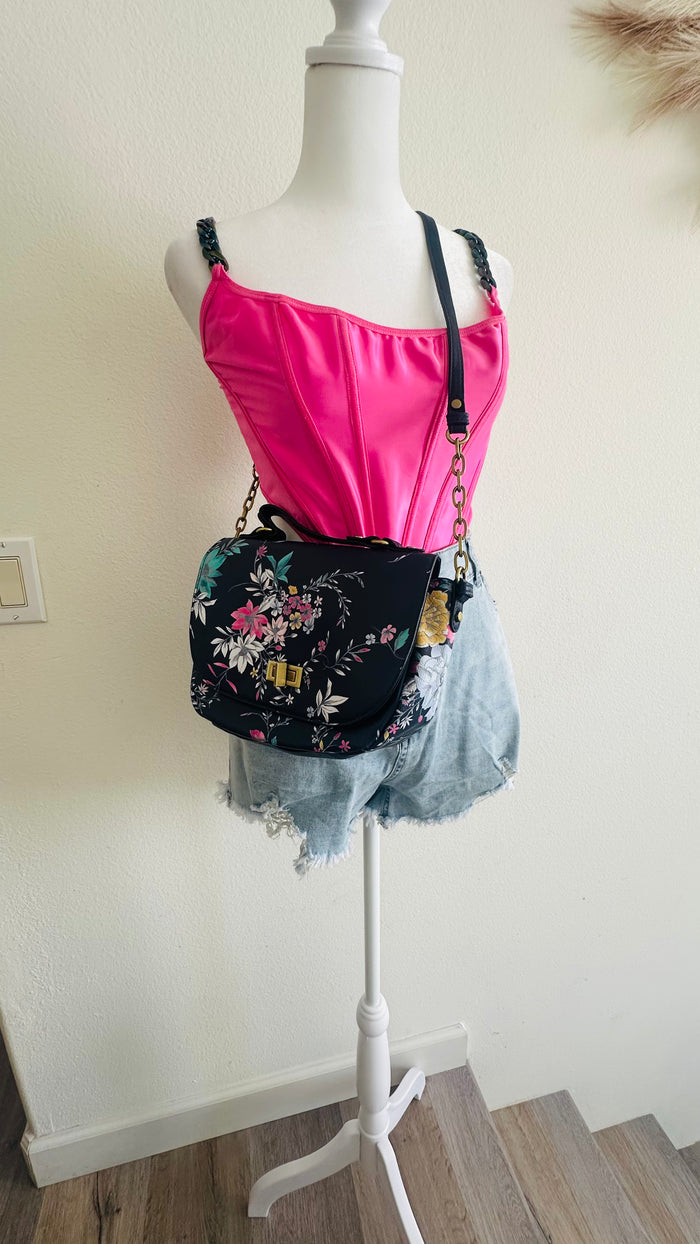 Blue floral crossbody