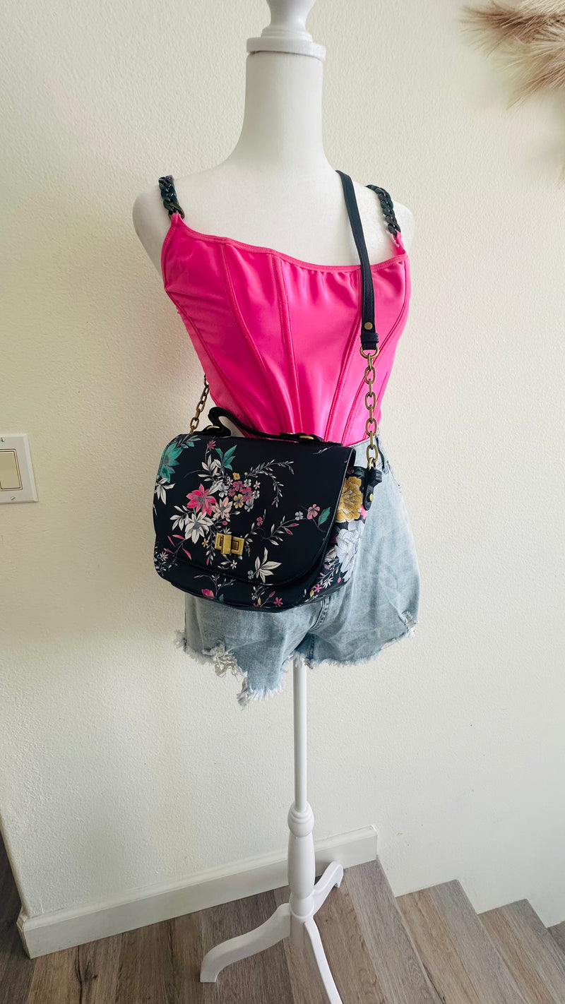 Blue floral crossbody