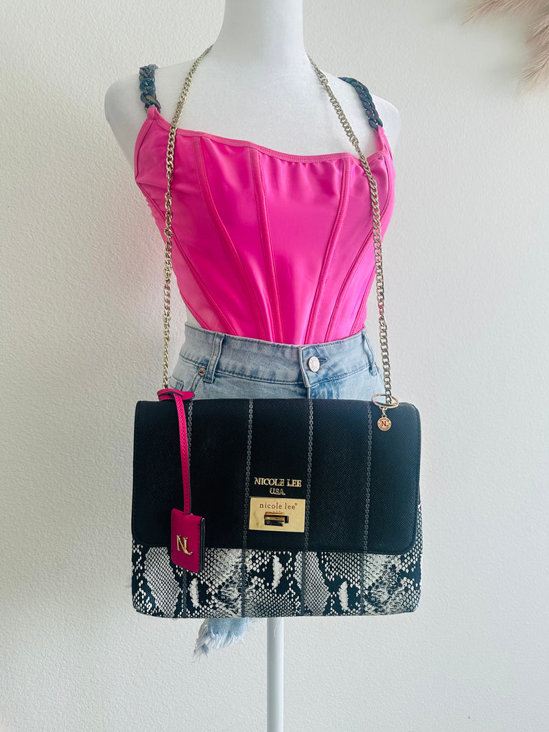 Nicole Lee snake crossbody bag