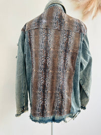 L&B JEAN DISTRESSED SEQUINS JACKET
