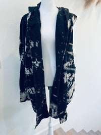 T PARTY ACID WASH BOHO CARDIGAN