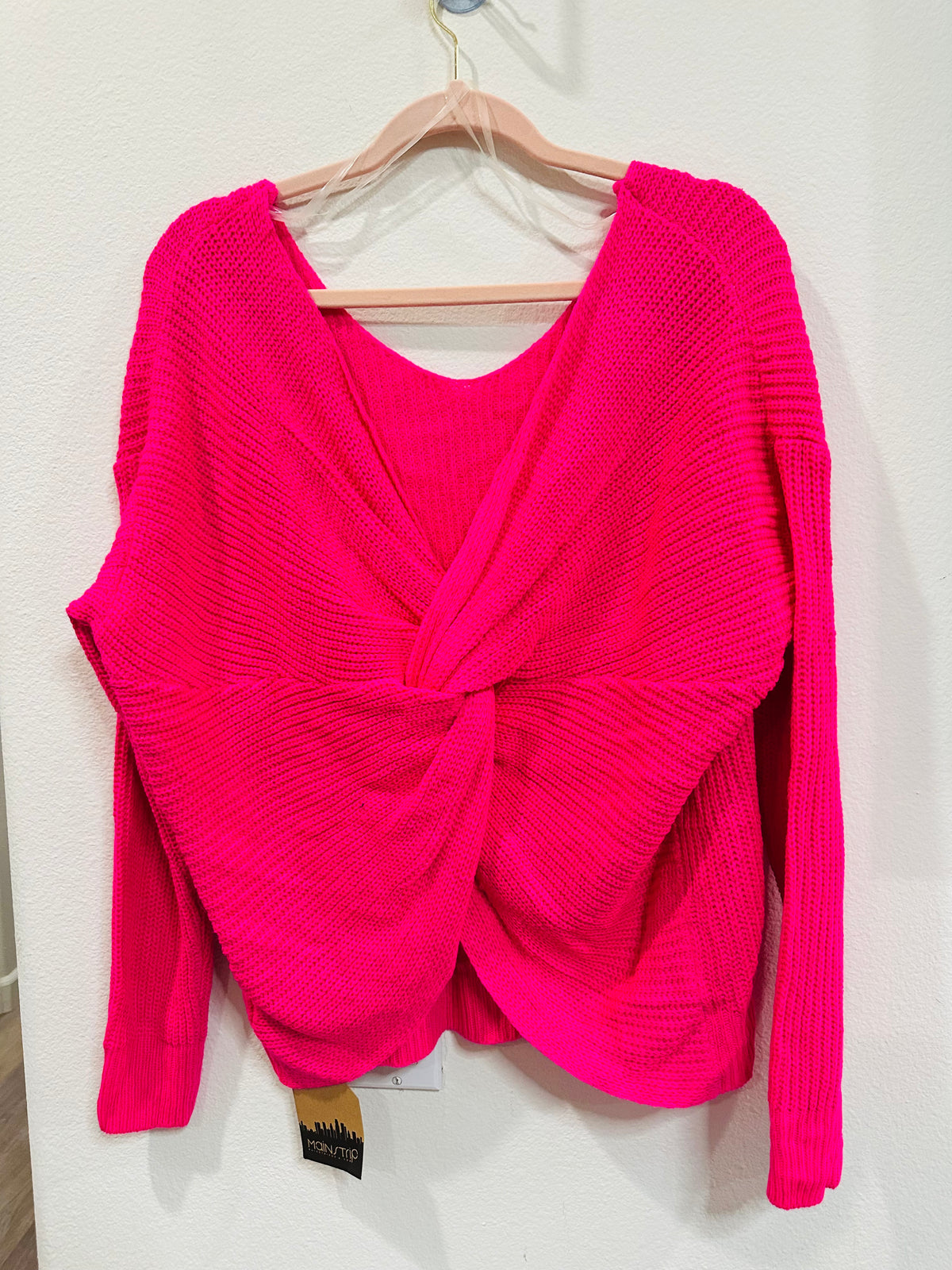 MAIN STRIP CRISS CROSS BACK SWEATER
