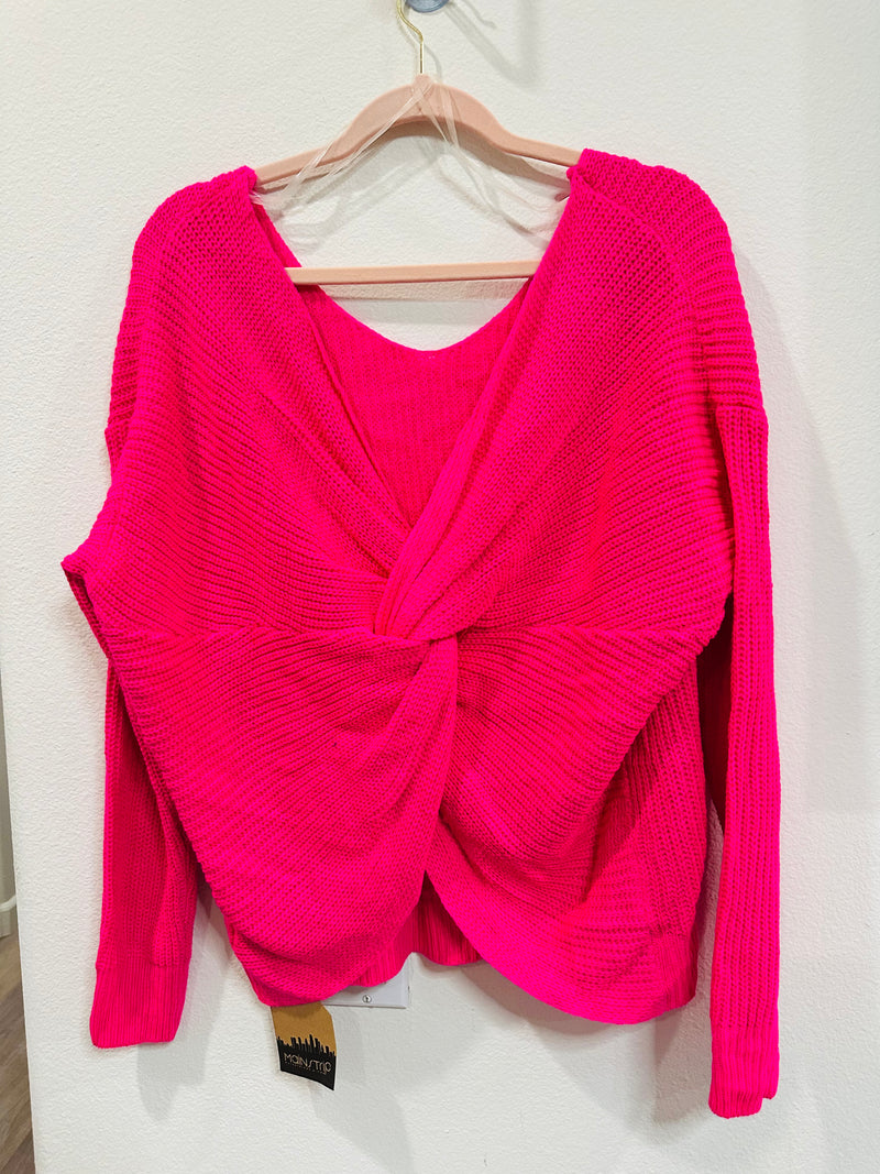 MAIN STRIP CRISS CROSS BACK SWEATER