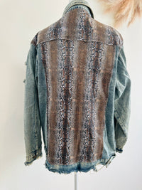 L&B JEAN DISTRESSED SEQUINS JACKET