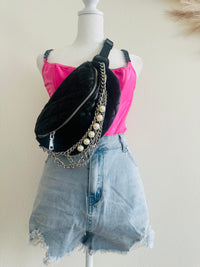 Black and pearl bumbag
