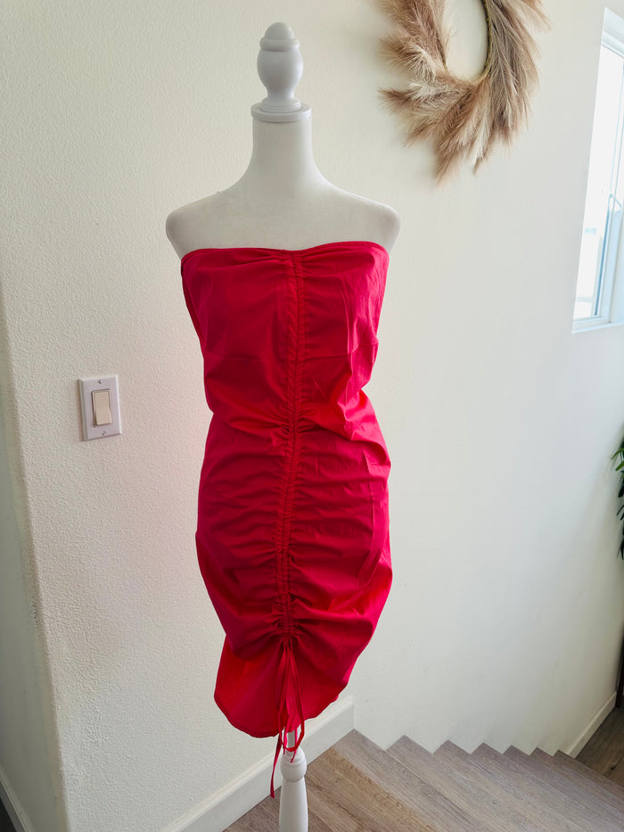 HOT PINK ZIP UP BACK SCRUNCH SKIRT!! *READ DESCRIPTION*