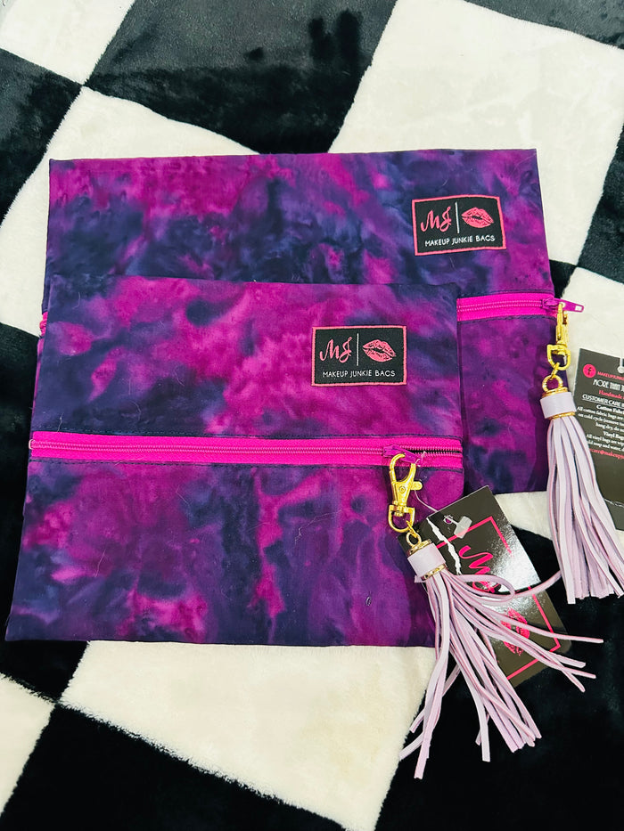 PURPLE GALAXY BLACK INTERIOR MJ BAG  SMALL/MEDIUM SET