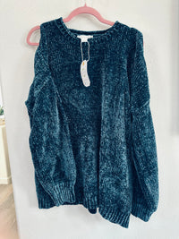 LOVE RICHE CHENILLE SWEATERS WITH SHOULDER CUTOUTS