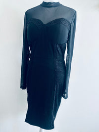 CHOCOLATE MESH SWEETHEART DRESS