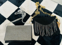 DRESSY RHINESTONE CLUTCH CROSSBODY BAGS