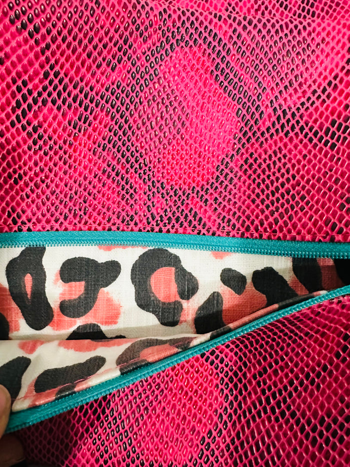 FULL SET OF MJ BAGS!!!!  WITH MICRO!!  PINK SNAKE/TEAL ZIPPER/LEOPARD INTERIOR!!!!