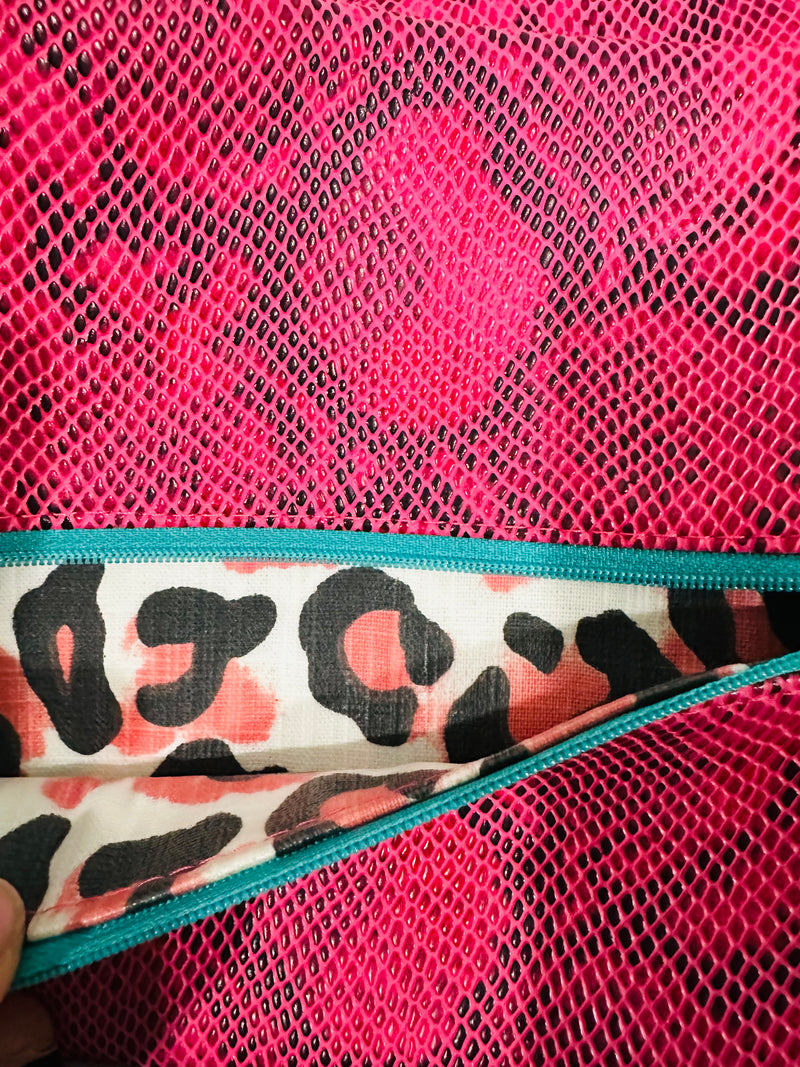 FULL SET OF MJ BAGS!!!!  WITH MICRO!!  PINK SNAKE/TEAL ZIPPER/LEOPARD INTERIOR!!!!