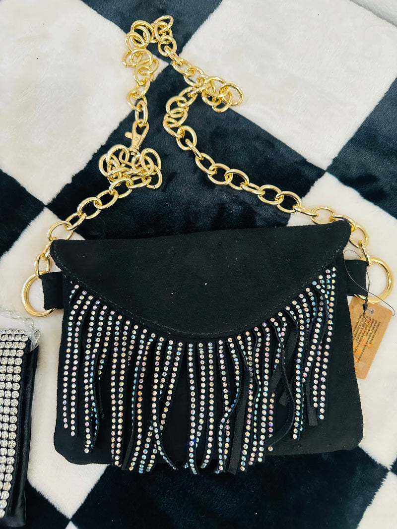 DRESSY RHINESTONE CLUTCH CROSSBODY BAGS