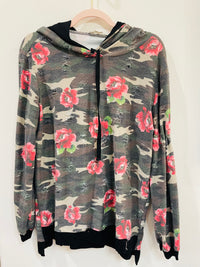 PEACH LOVE DISTRESSED HOODIE