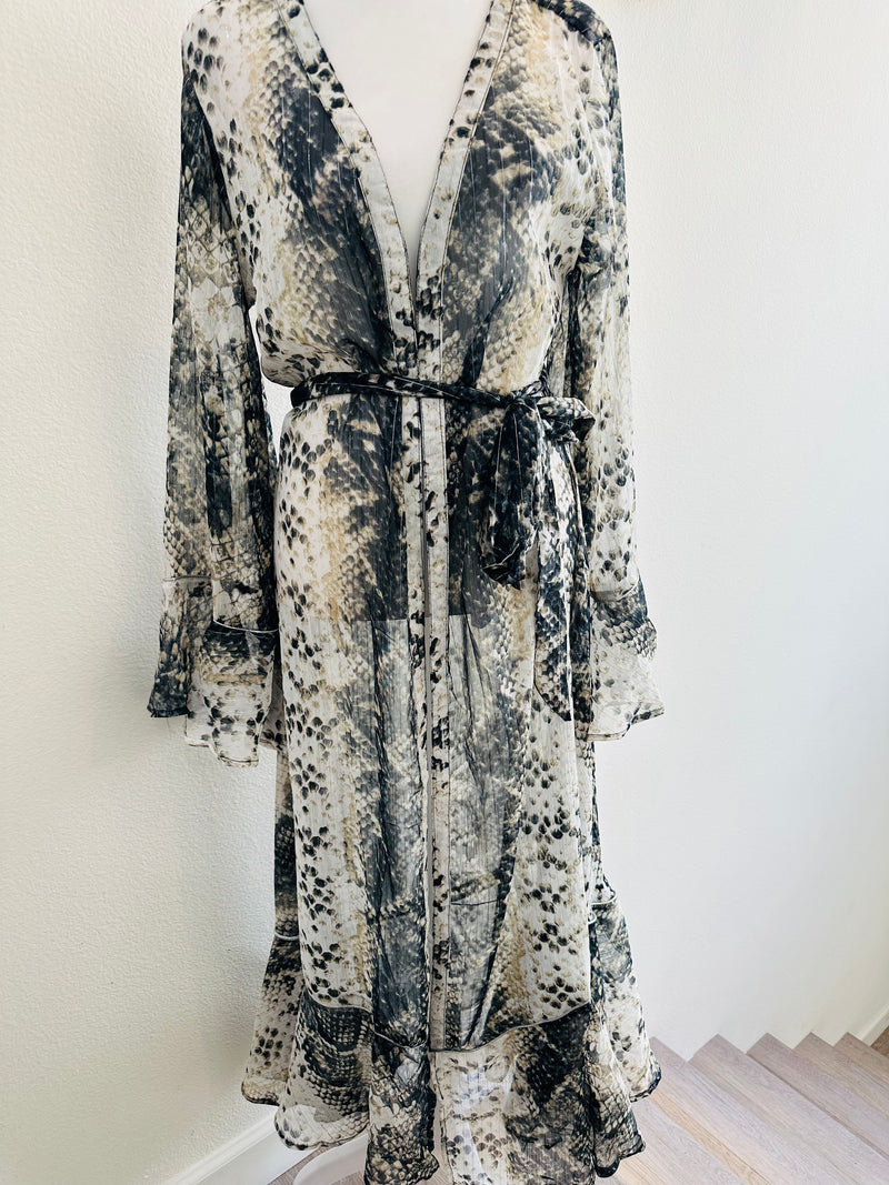 AMERICA & BEYOND SNAKE SHEER TIE MINK OVERLAY
