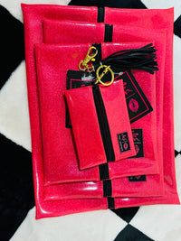 HOT PINK GLITTER MJ BAGS  FULL SET EXCEPT MINI!!