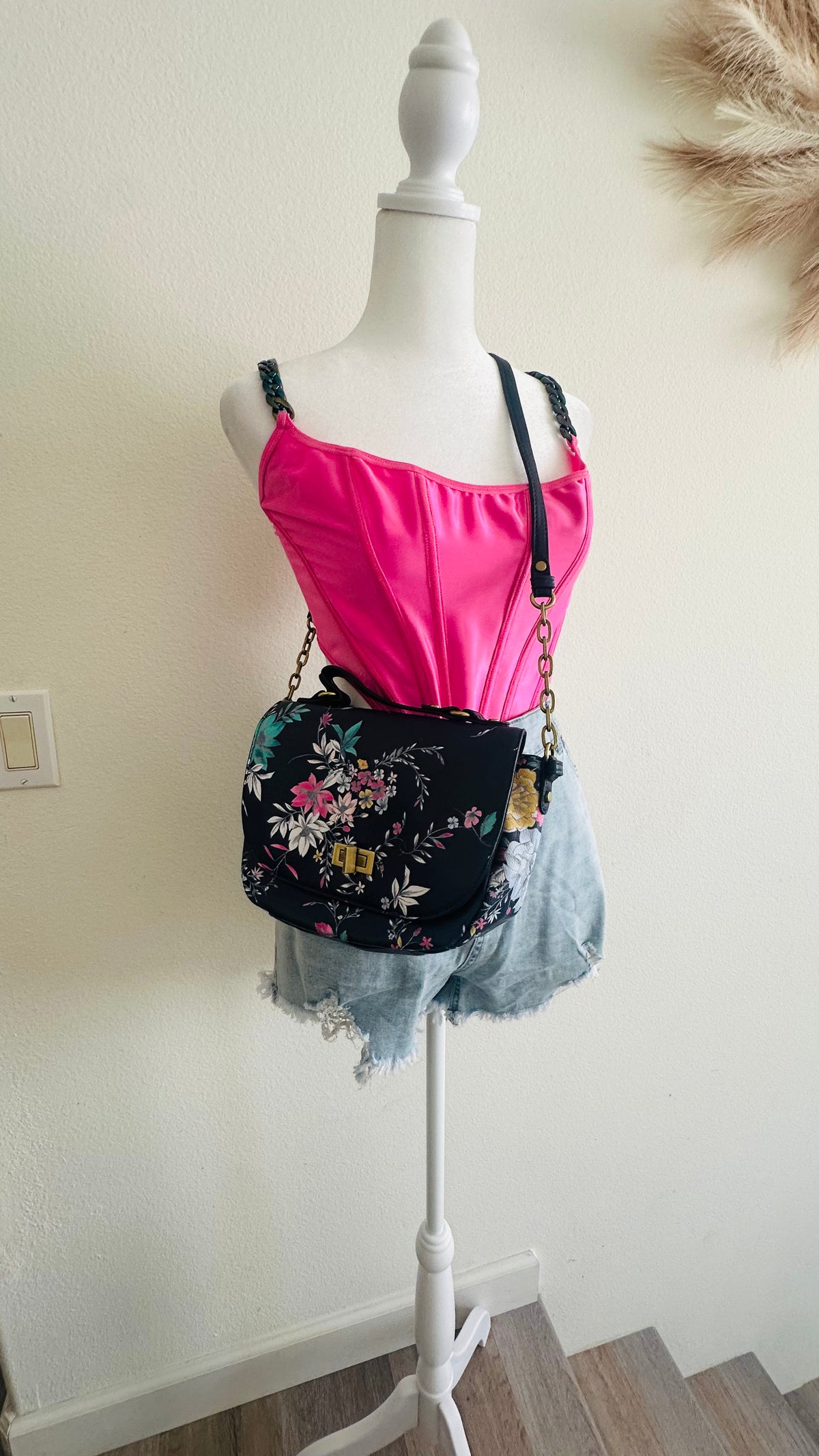 Blue floral crossbody