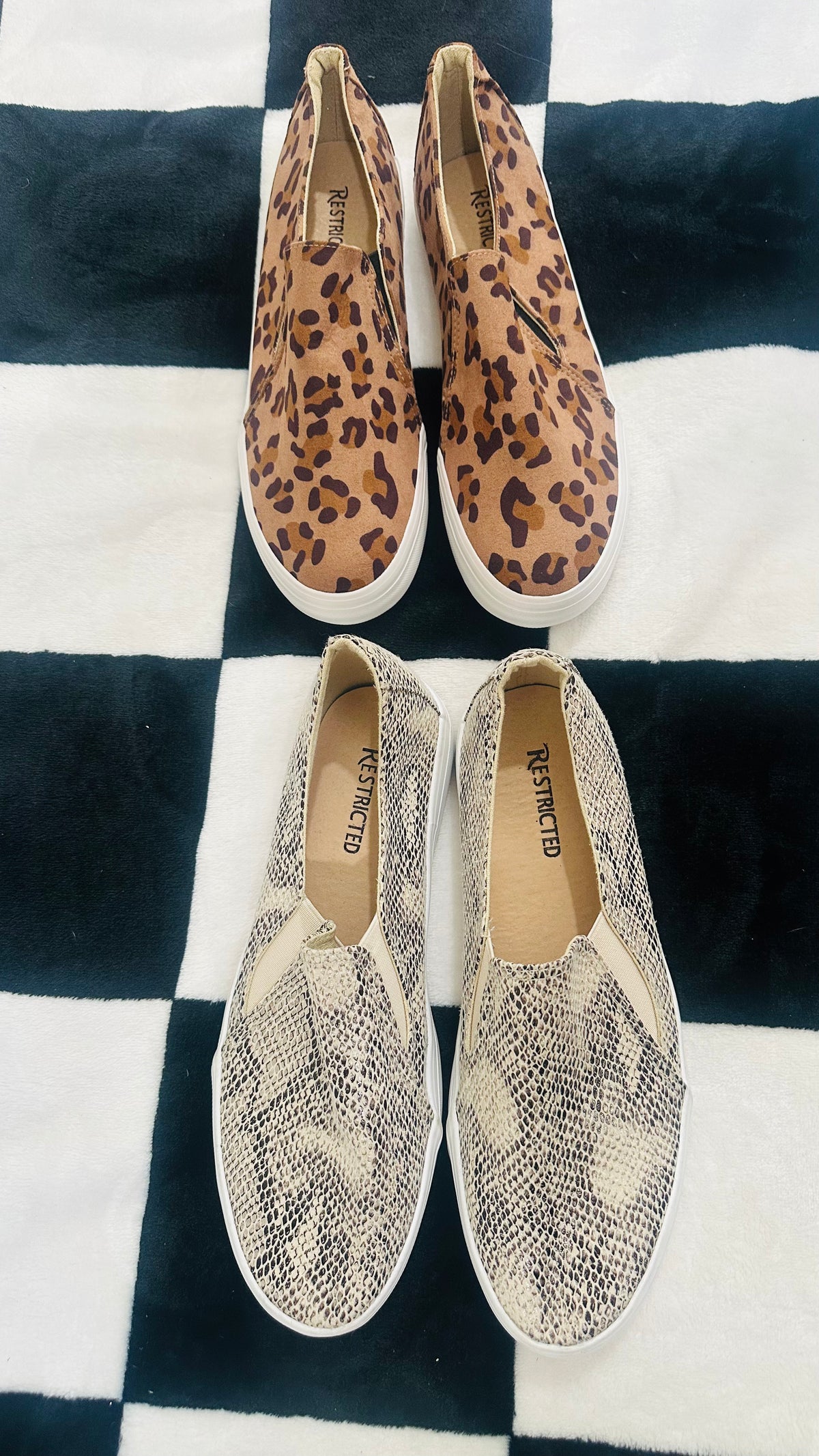 Restricted slip on shoes