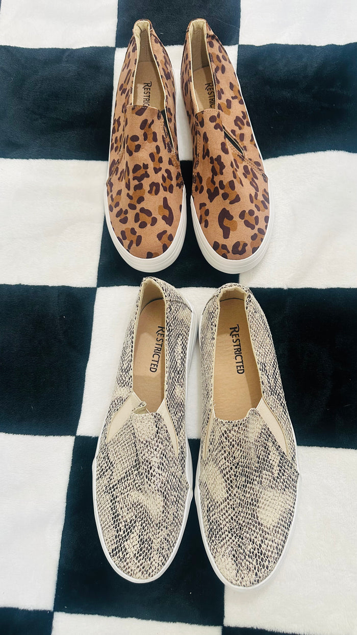 Restricted slip on shoes