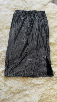 METALLIC MIDI SKIRT