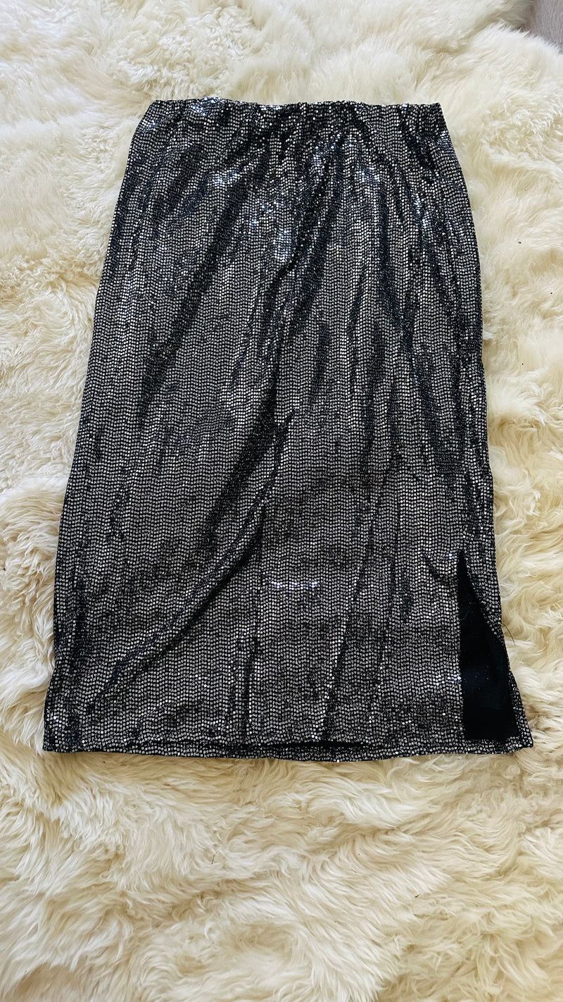 METALLIC MIDI SKIRT