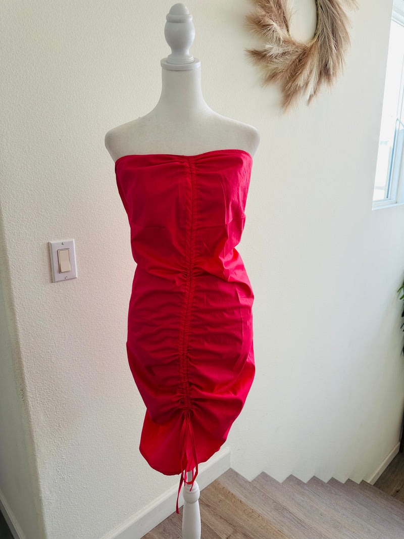 HOT PINK ZIP UP BACK SCRUNCH SKIRT!! *READ DESCRIPTION*