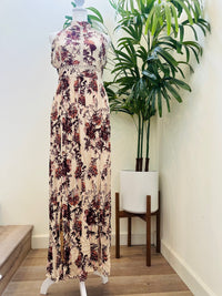 ANGIE FLORAL HALTER TOP DRESS
