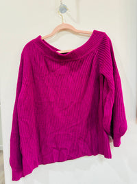 BLUSHING HEART OFF SHOULDER SWEATER