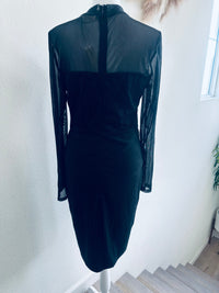 CHOCOLATE MESH SWEETHEART DRESS